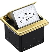 WEBANG Pop Up Floor Outlet Box with 20 Amp Tamper-Resistant USB 5V/4.8A Recepatacle Outlet, Corro...