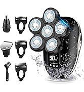 Electric Head Shaver for Bald Men, 6 in 1 Mens Electric Head Razor Bald Head Shaver Cordless Elec...