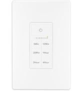 BN-LINK Countdown Timer Switch for Exhaust Fan, Bathroom Fan Light Switch Timer Indoor with Push ...