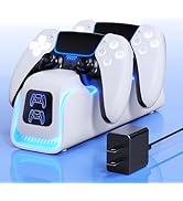 PS5 Controller Charger,PS5 Charging Dock for PS5 Dualsense Edge with 6 LED &amp; RGB Breathing Mode,O...
