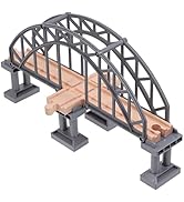 Train Bridge Model, Wooden Train Track Accessories Cross Railway Toys Train Scene Layout Props To...