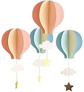 Toddmomy Hot Air Balloon Garland Decorations 4Pcs Hot Air Balloon Hanging Paper Decoration Cloud ...