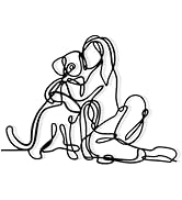 DICYWUDI Black Metal 15 * 10.6 inch Women And Dogs Wall Decor – Minimalist Wall Art for or Indoor...