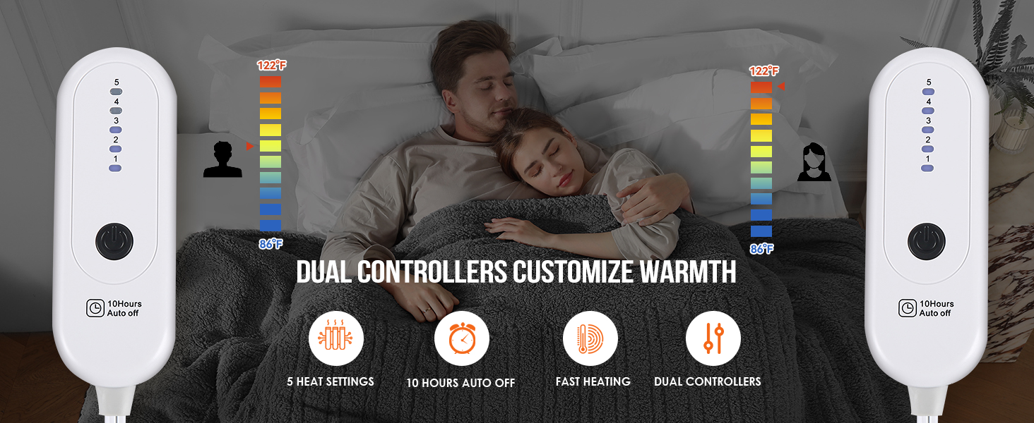 DUAL CONTROLLERS CUSTOMIZE WARMTH