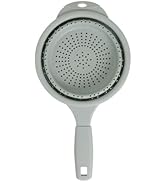 Dexas 8" Collapsible Silicone Strainer in Sage, Kitchen Strainer with Handles, 7.2 Cup Capacity |...