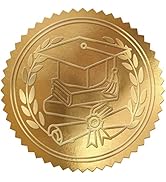 Whaline 500Pcs Graduation Cap Foil Seal Sticker Embossed Gold Self Adhesive Graduation Decal for ...