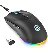 Wireless Mouse, 2-in-1(BT 5.2+2.4Ghz) 1600DPI Bluetooth Mice with USB Connect Available, Recharge...