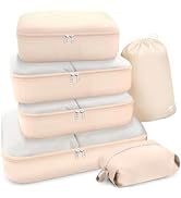 HOTOR Packing Cubes for Suitcases - 6 Pieces, Light Packing Cubes for Travel, Premium Suitcase Or...
