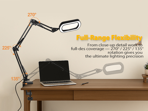 magnifying light lamp swing arm lamp with magnifier