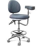 LIMKOMES Medical Dental Assistant Chair with Rotatable Armrest Rolling Medical Chair Ergonomic Sw...