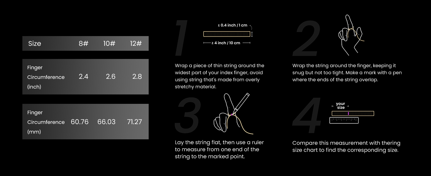 Helio Ring - Measure finger size by a string