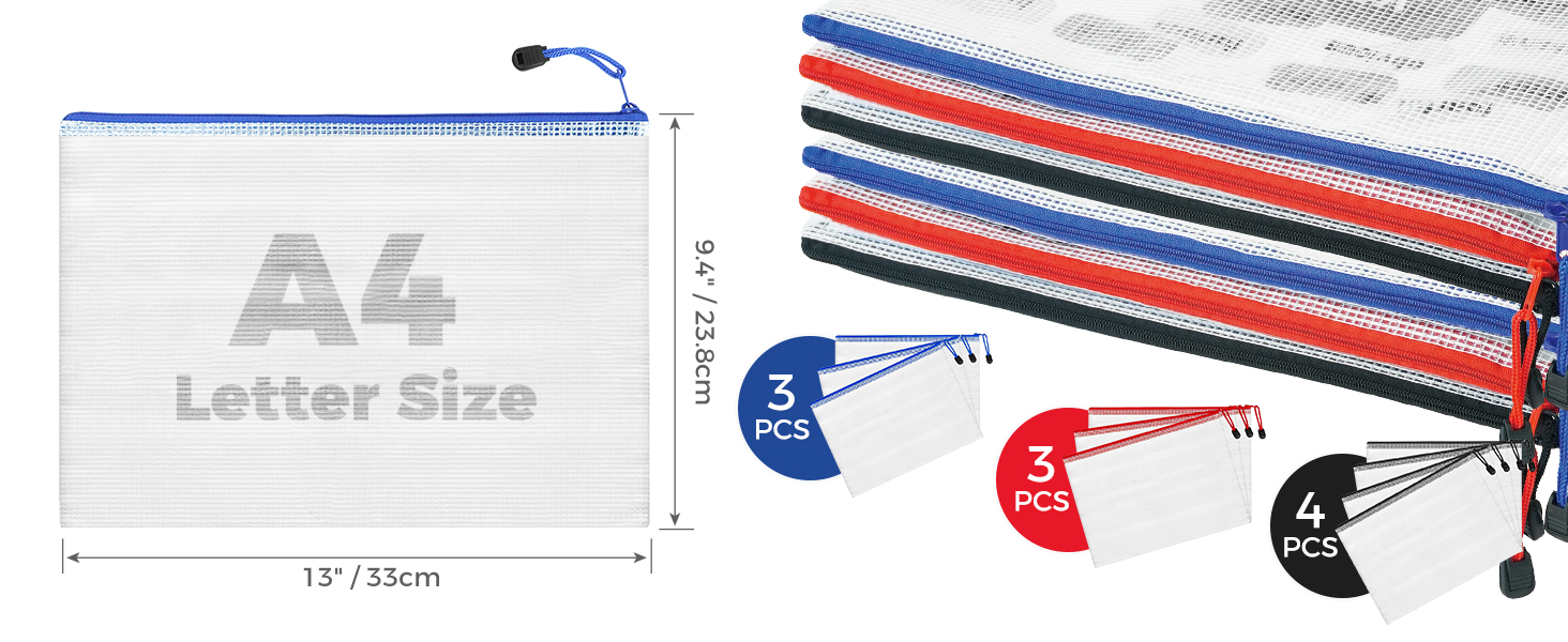 A4 Mesh Zipper Pouch