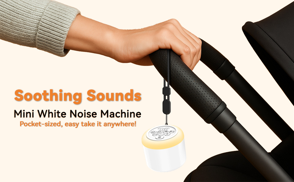 Soothing Sounds Mini White Noise Machine. Easy Take It Anywhere!