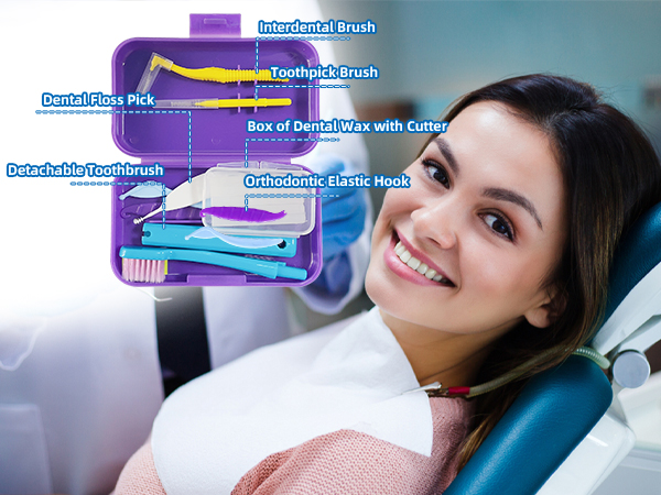 6-in-1 Orthodontic Oral Care Kit with Case