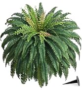 48in 96 Leaves Large Fake Ferns, 1Pcs Outdoor Faux Plants UV Resistant Artificial Plants Outdoor,...