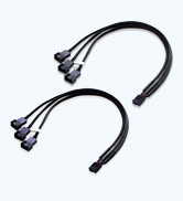 2-Pack 3 Way 4 Pin PWM Fan Splitter Cable - 12 Inches