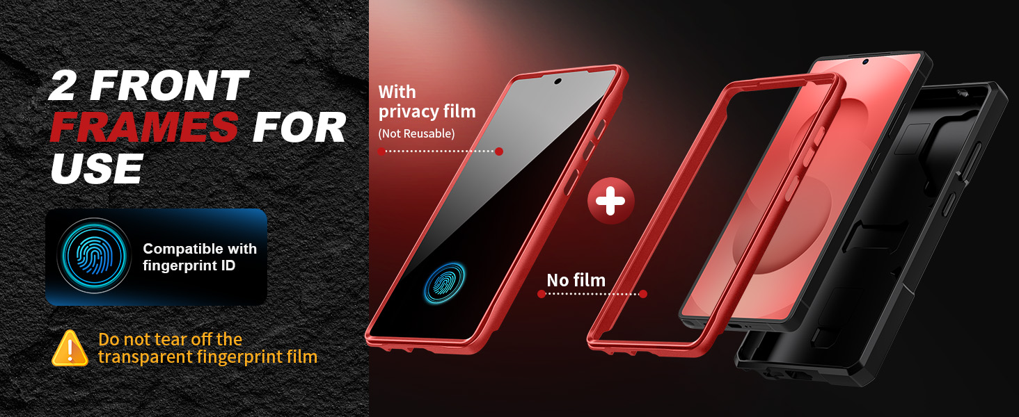 Samsung S25 Ultra Case with 2 Front Frames