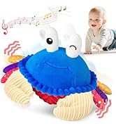 Baby Toys 6-12 Months, Musical Crawling Crab Plush Toy - 40 Songs &amp; Recording Feature, Dancing Wa...