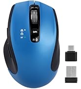 CHHI Bluetooth Mouse, Multi-Device Wireless Mouse with USB-A, USB-C Receiver Ergonomic Silent Cli...