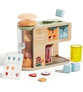 TOP BRIGHT Wooden Drink Dispenser Pretend Play Toys, Play Food Sets for Kids Kitchen with Cups, J...