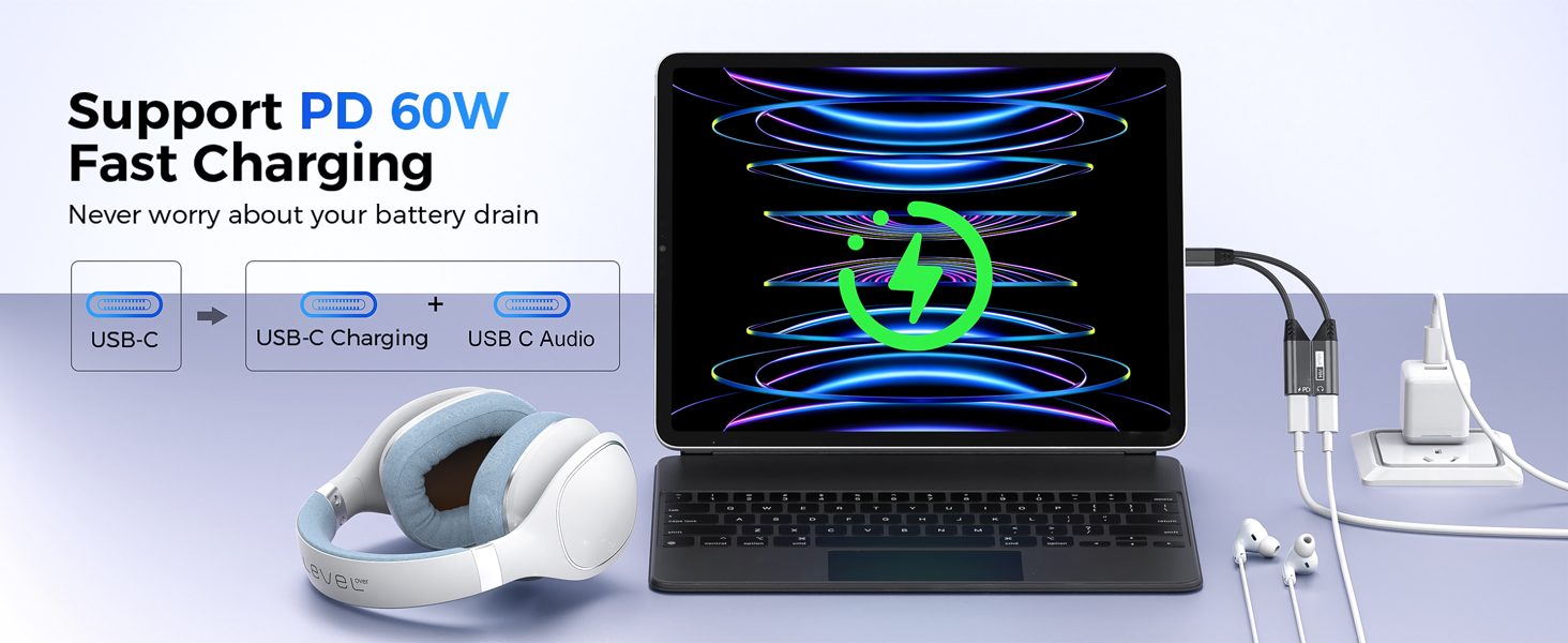 usb c splitter 1 in 2 out