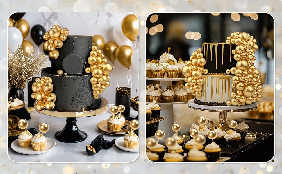 Gold Ball Cake topper