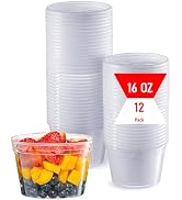 Mr Miracle 12 Piece Plastic Clear Deli Containers | 16 oz | Deli Containers, Multi-Purpose Contai...