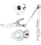 KIRKAS 10X &amp; 30X Magnifying Glass with Light and Stand, 2200 Lumens Dimmable LED Magnifying Lamp,...