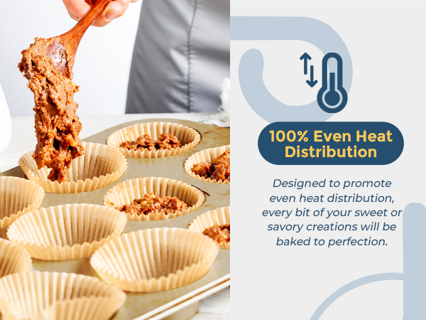 Even heat distribution, every bit of your sweet or savory creations will be cooked to perfection.