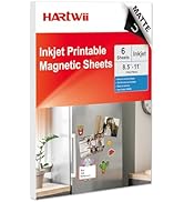 Hartwii 6 Sheets 13.5mil Thicker Matte Printable Magnetic Sheets 8.5x11 Inches Non Adhesive Magne...