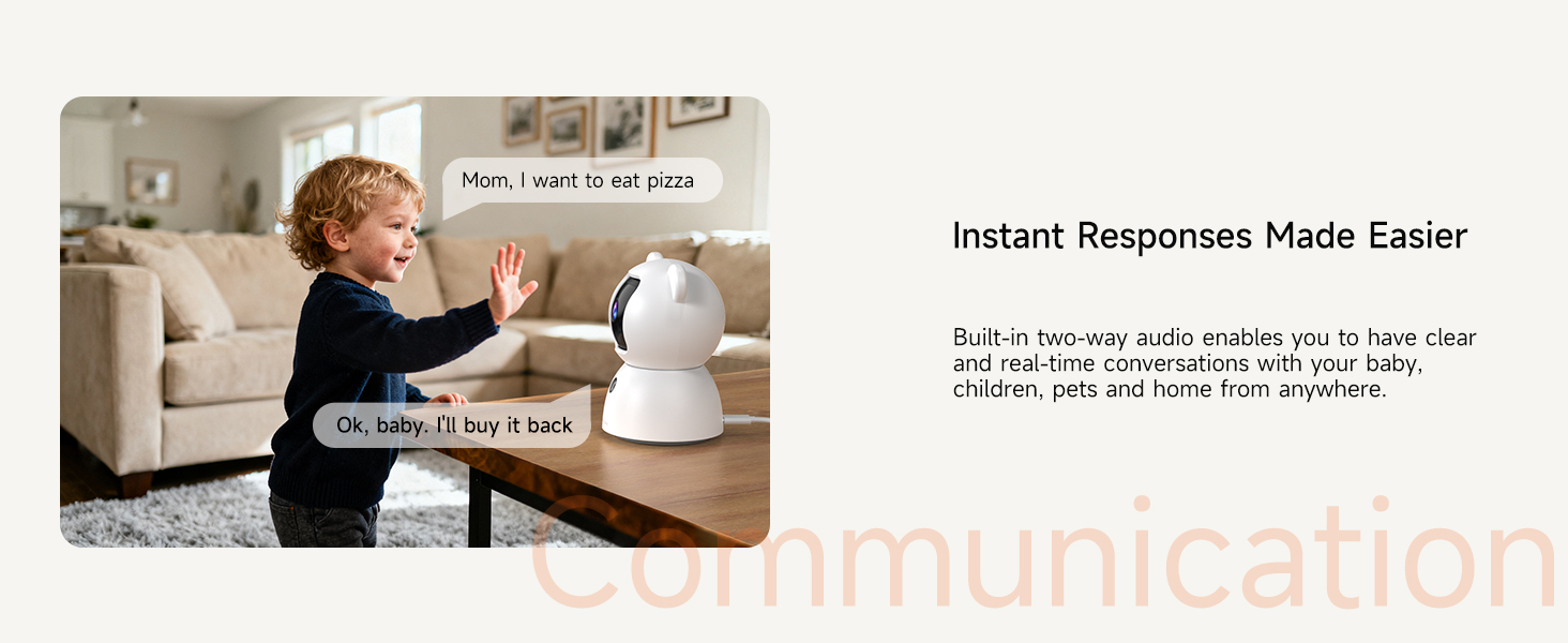 CINMOORE Indoor Pan-Tilt Security Camera with SD Card for pet/Kid, 24/7 Recording, c