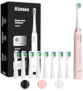 keosaa Electric Toothbrush with 8 Brush Heads(817 Pink)