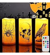 Amagic Halloween Flameless Candles Color Changing with Remote Timer, Waterproof Outdoor Candles, ...