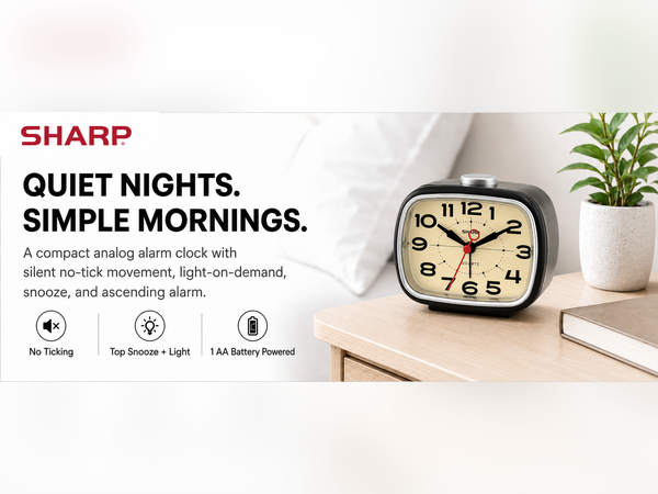 battery powered portable alarm clock retro cool 50s 60s 70s bedside alarm easy to read analog