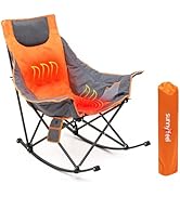 SUNNYFEEL Heated Camping Chair, Oversized Rocking Camping Chair for Adults 500 LBS,Folding Lawn C...