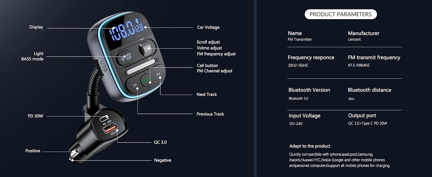 LENCENT bluetooth transmitter