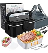Dosevita Extra-Large Electric Lunch Box For Adults, 80W Heated Lunch Box 1.8L 304 Stainless Steel...