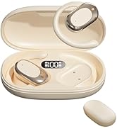 QJF Open-Ear Headphones, Adjustable Ear Hooks, Ultra-Comfort, Snug Fit, LED Lights, Bluetooth 5.4...