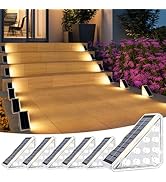 VOLISUN Solar Step Lights for Outside, Solar Stair Lights Outdoor Waterproof IP67, LED Outdoor St...