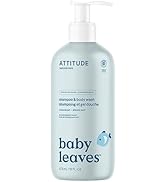 ATTITUDE 2-in-1 Shampoo and Body Wash for Baby, EWG Verified, Dermatologically Tested, Vegan, Goo...