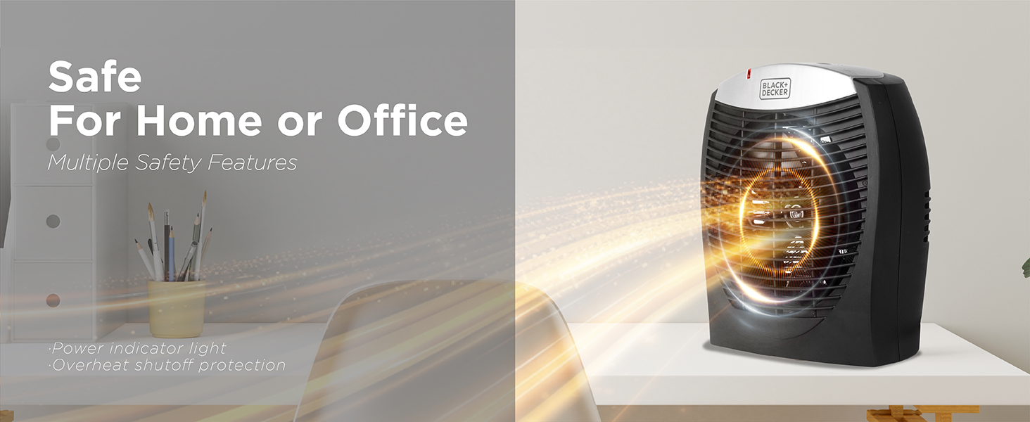 BLACK+DECKER Electric Heater, Personal Heater with 3 Settings