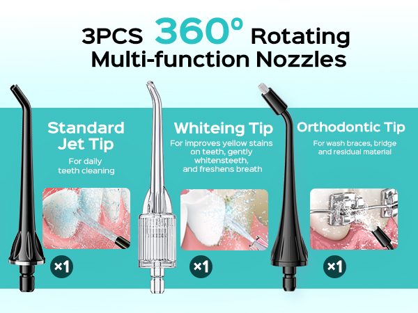 COSLUS Whitening Water Flosser Pick Portable Oral Irrigador Cordless Whitening Flossers for Teeth