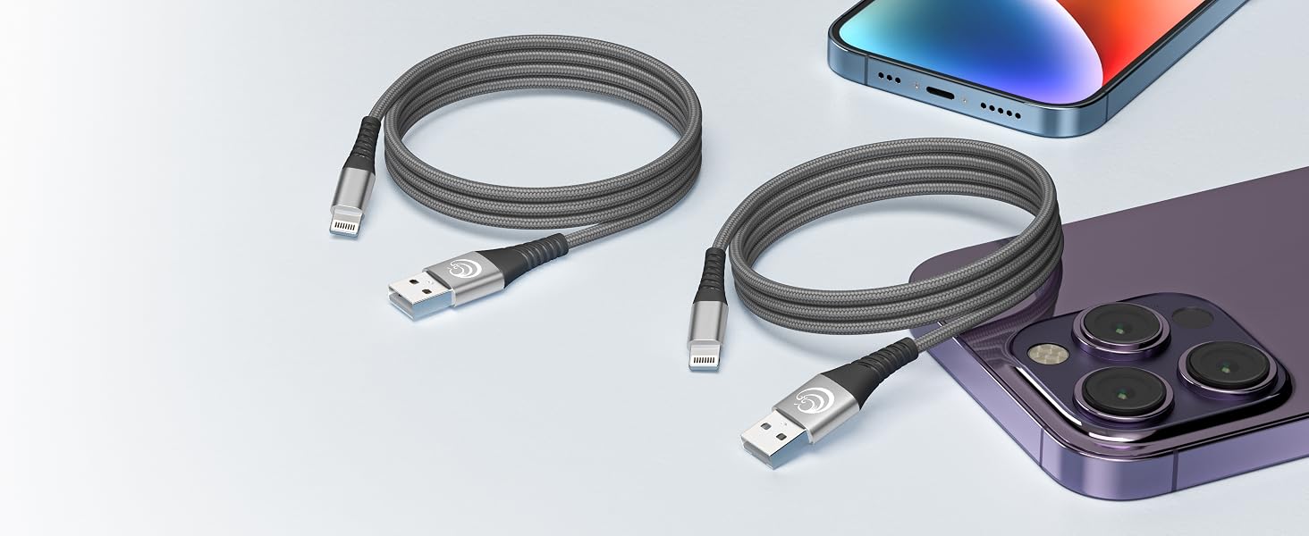 2Pack 10FT Long Lightning Cable