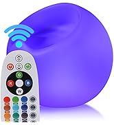 Magshion 16 Color LED Light Up Chair Modern Lighting Seat RGB Glowing Round Chair with Remote, Di...