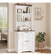 SEDETA 2 Drawer File Cabinet with Lock, Wood Filing Cabinet fits Letter, Legal, A4 Size, Hanging ...
