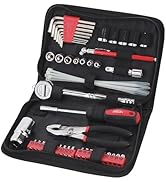 Apollo Tools 56 Piece Compact SAE Auto Tool Set in Zippered Case, Small Mechanic Tool Set for Car...