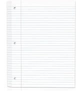 130 Sheets White 8x10.5 Inch Loose Leaf Paper, College Ruled Filler Paper, 3 Hole Punched Noteboo...
