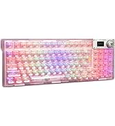 AULA F98 Pro Wireless Mechanical Keyboard with Transparent Keycaps,Hot-swappable,Pre-lubed Linear...