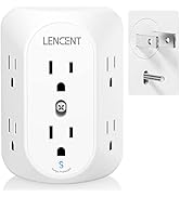 LENCENT 2 Prong Power Strip, 3 to 2 Prong Grounding Outlet Adapter, Polarized Plug, Surge Protect...