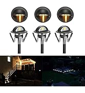 Sumaote 12V Low Voltage LED Deck Lights Kit, 6 Pcs F1.38in Half Moon Recessed Outdoor Step Lighti...